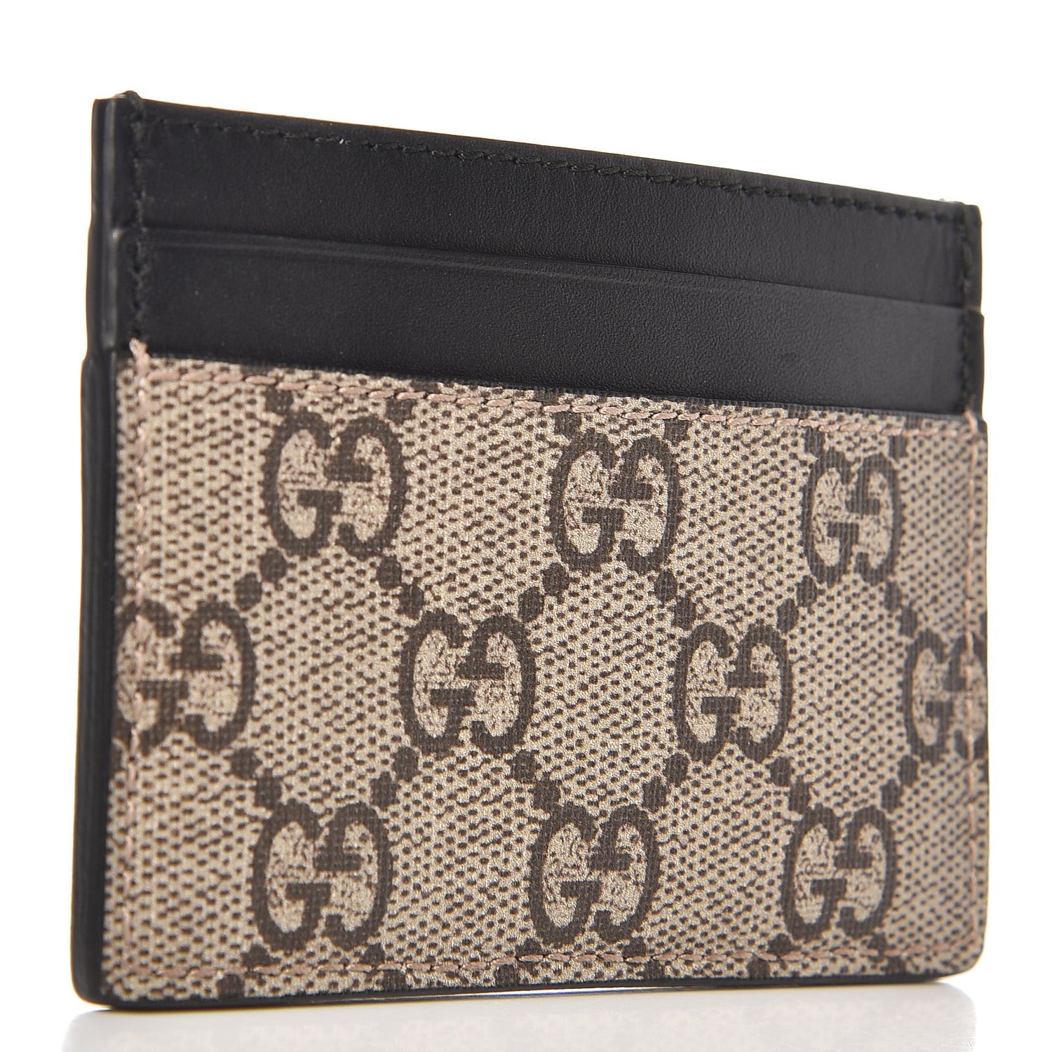 Gucci GG Supreme Monogram Kingsnake Card Holder Beige Black 3 of 6