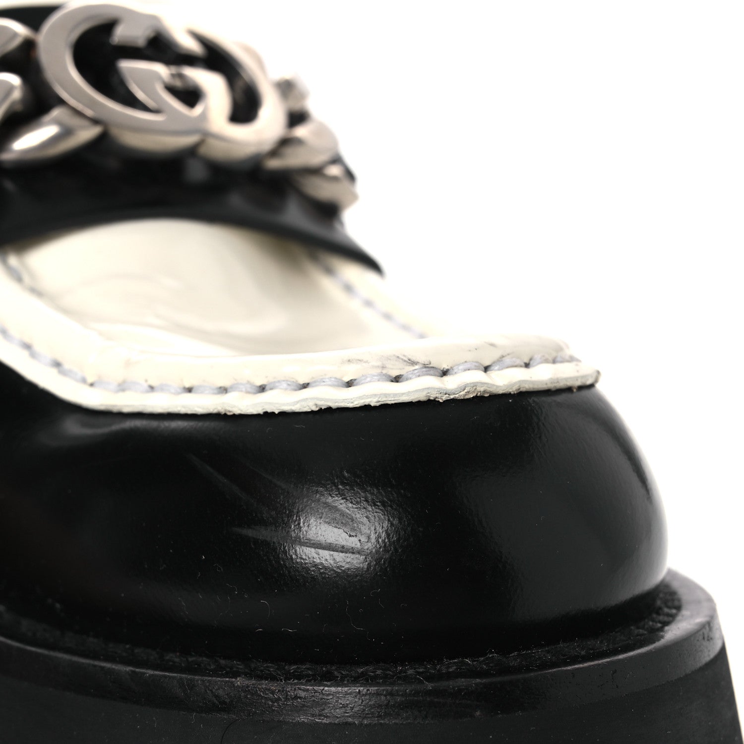 Gucci Cordovan Lux Womens Interlocking G Platform Lug Sole Loafers