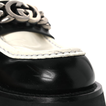 Gucci Cordovan Lux Womens Interlocking G Platform Lug Sole Loafers 36 Black Off White 13 of 13