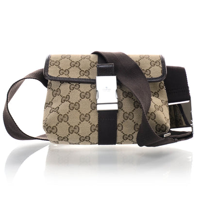 Gucci GG Monogram Buckle Belt Bag Dark Brown 1 of 13