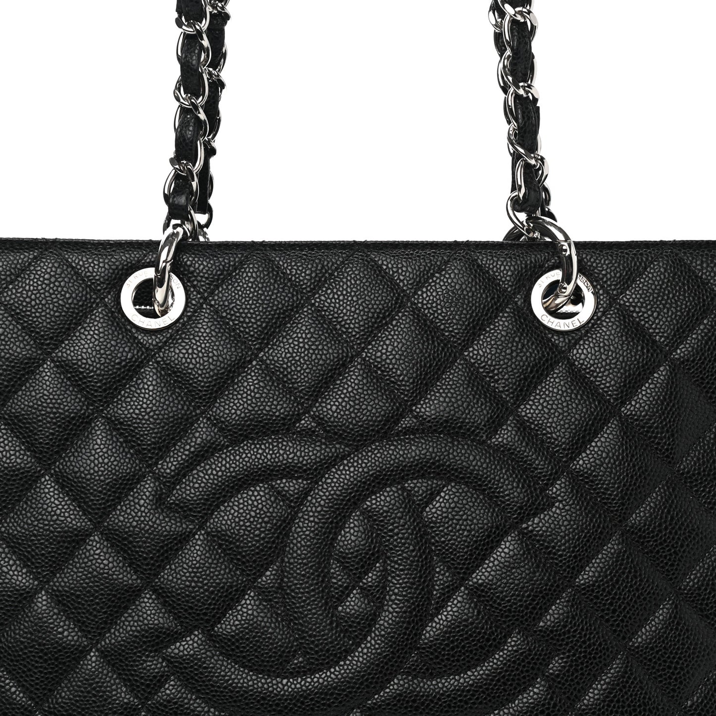 Caviar Quilted Grand Shopping Tote GST Black