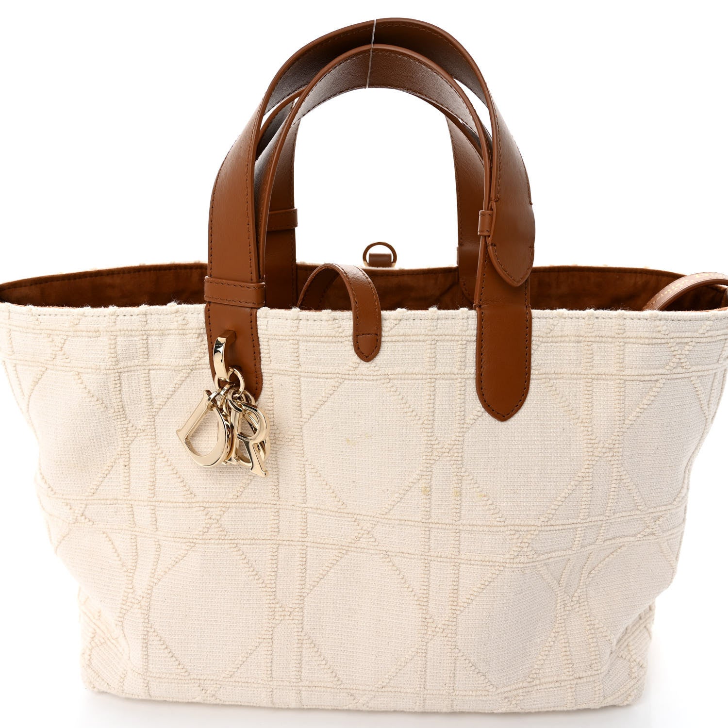 Christian Dior Cotton Pibiones Woven Macrocannage Medium Toujours Beige 7 of 9