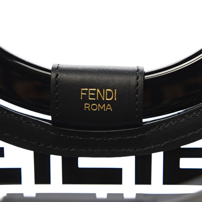 Fendi TPU FF Vitello Century Plexiglass Medium Runaway Shopper Tote Black 7 of 10