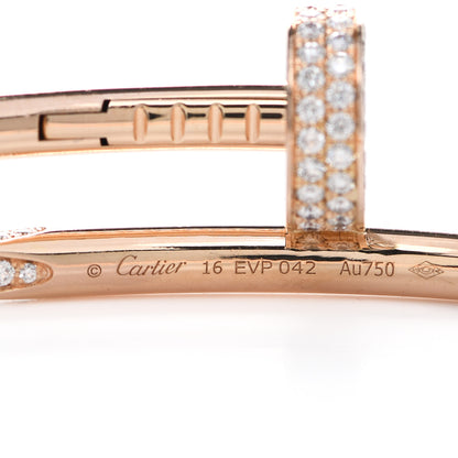 Cartier 18K Pink Gold Diamond Juste Un Clou Paved Bracelet 16 4 of 5