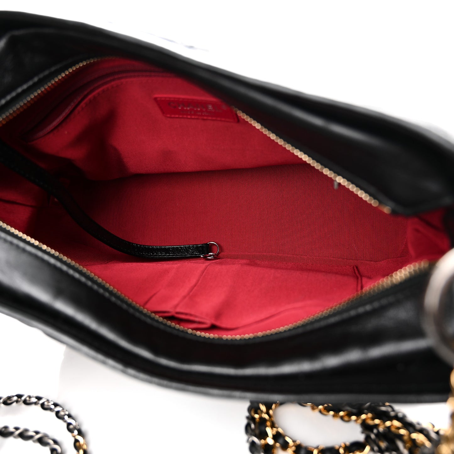 Aged Calfskin Quilted Medium Gabrielle Hobo Black