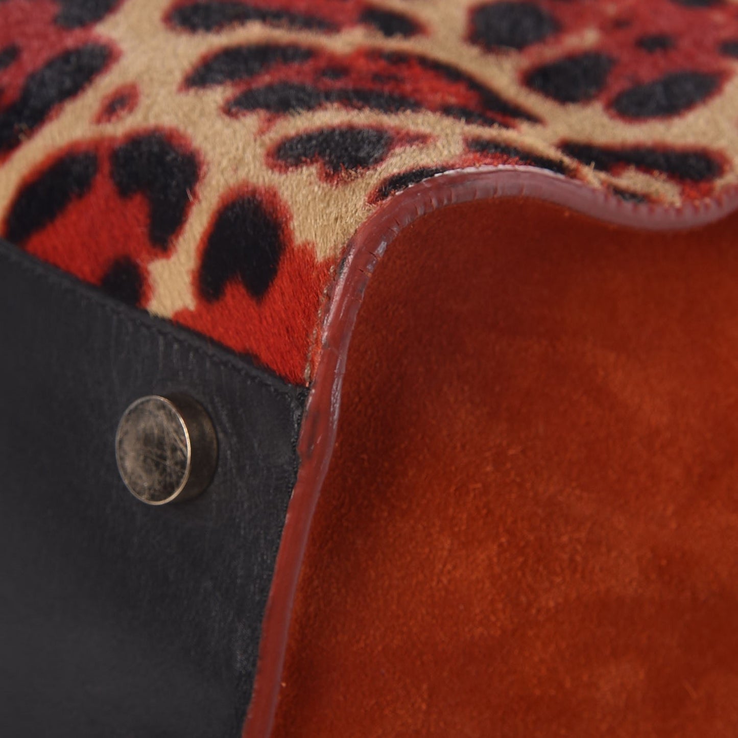 Calf Hair Leopard Rosabel Satchel Red