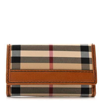 Burberry Horseferry Checkirby 6 Key Holder Case Tan 1 of 8