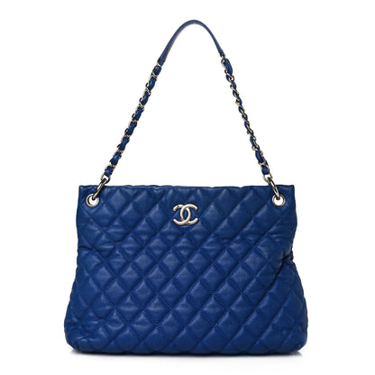 Chanel Caviar Quilted Easy Zip Tote Cobalt Blue 1 of 10