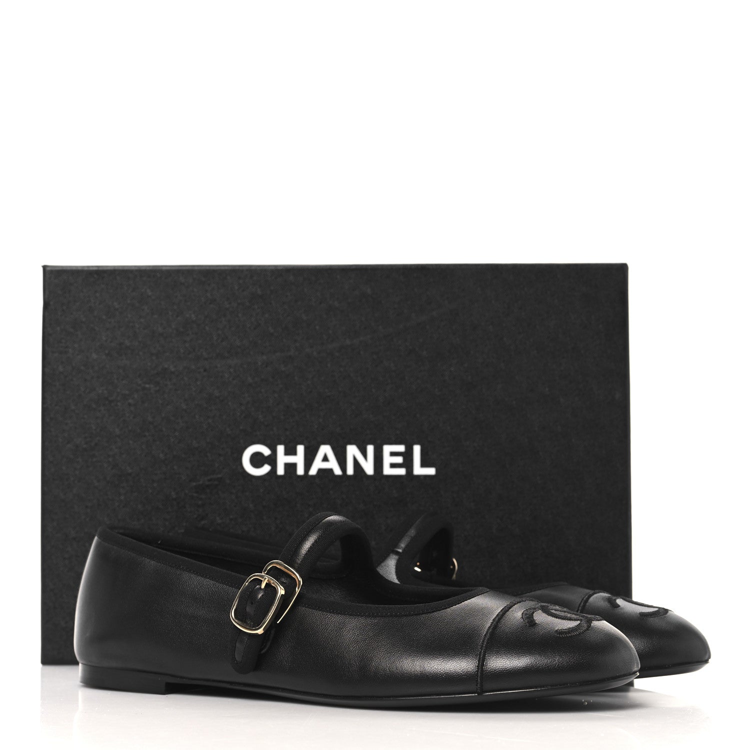 Chanel Lambskin Mary Jane Flats 40.5 Black 10 of 10