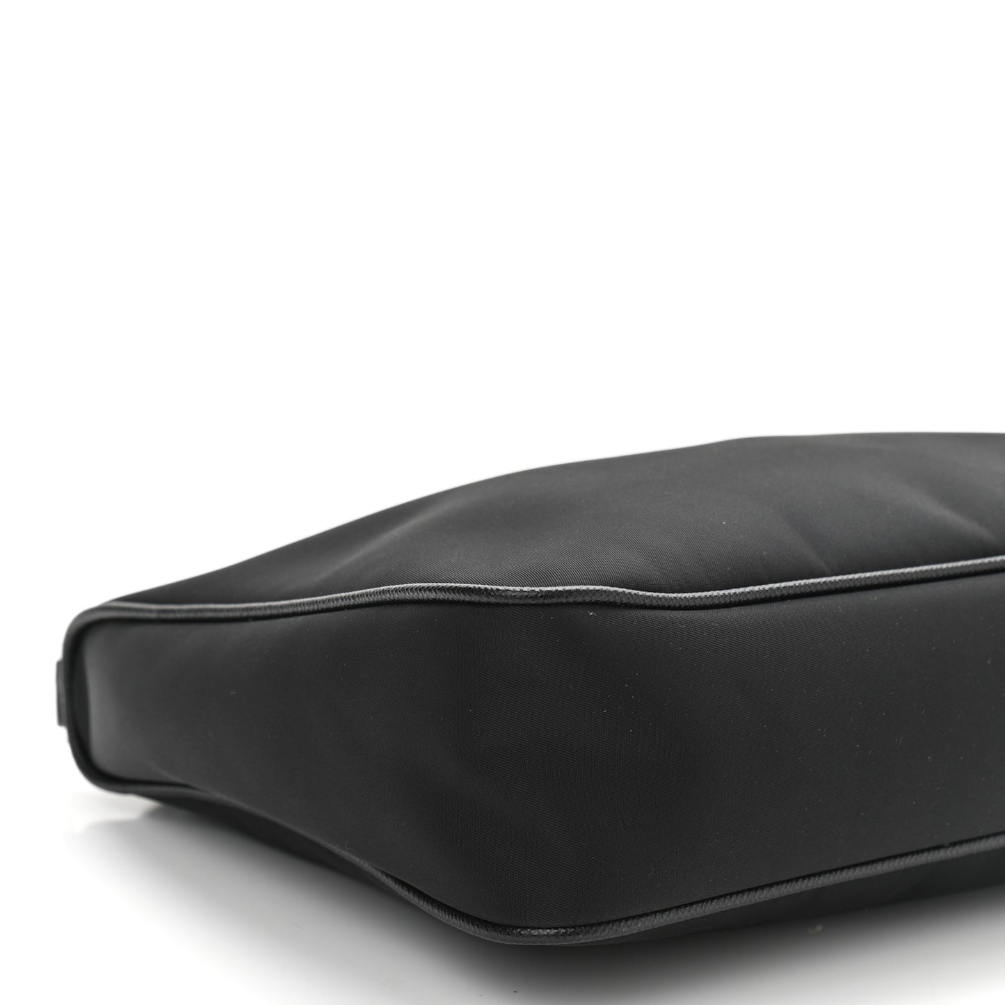 Re-Nylon Saffiano Pocket Zippered Shoulder Bag Black