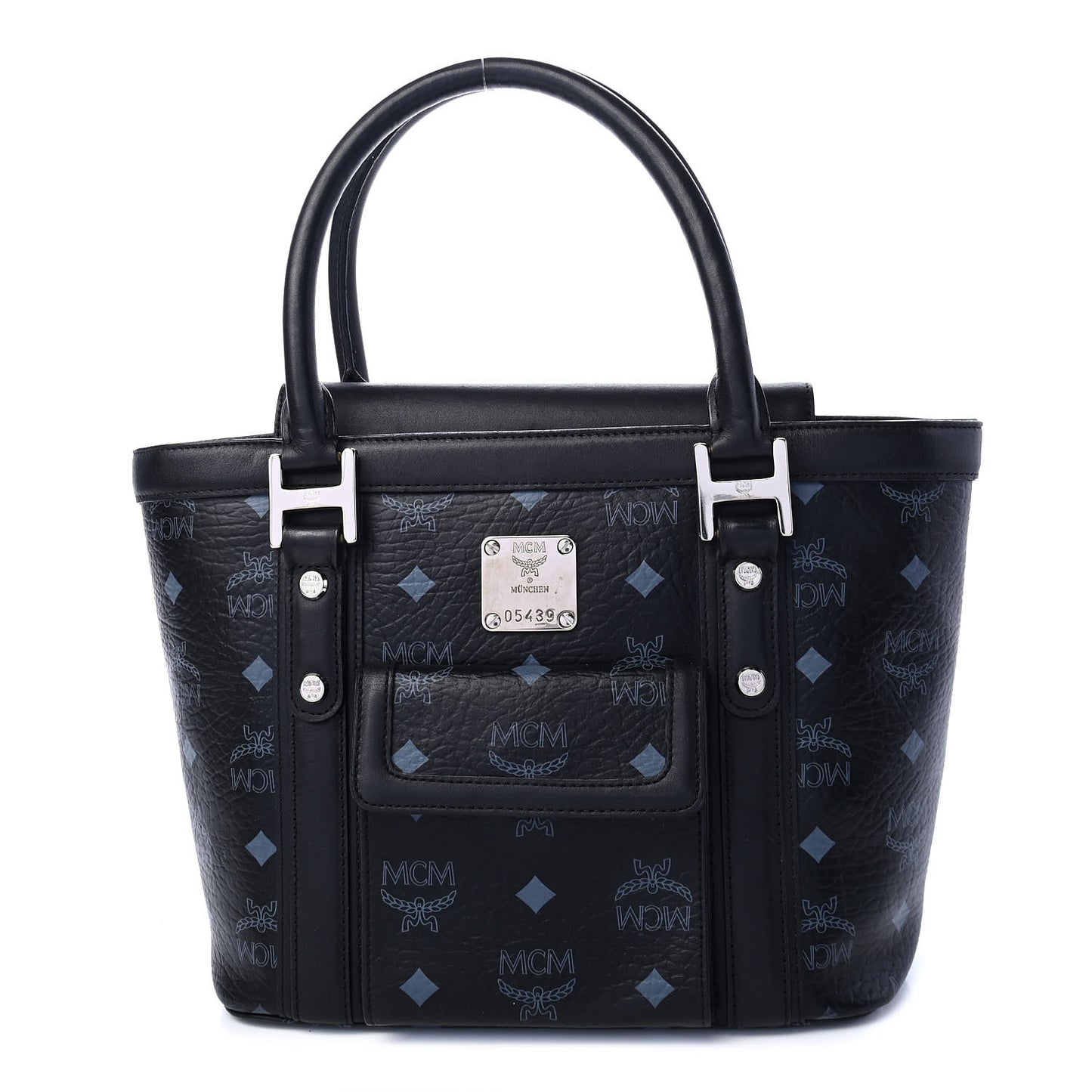 Visetos Calfskin Top Handle Satchel Black