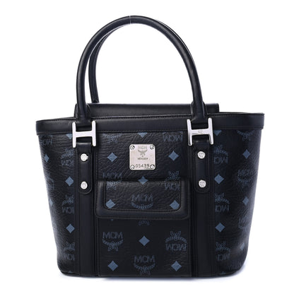 MCM Visetos Calfskin Top Handle Satchel Black 1 of 10