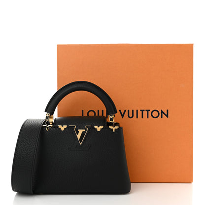 Louis Vuitton Taurillon Embellished Flower Crown Capucines Mini Black 10 of 10