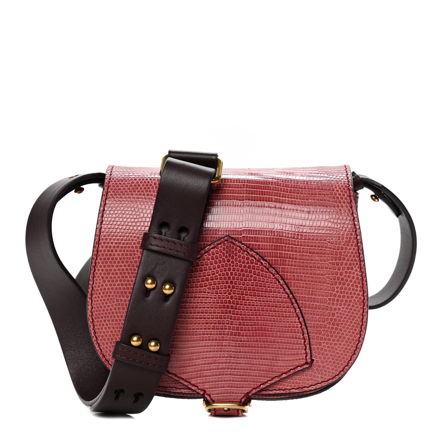 Lizard Square Satchel Pink