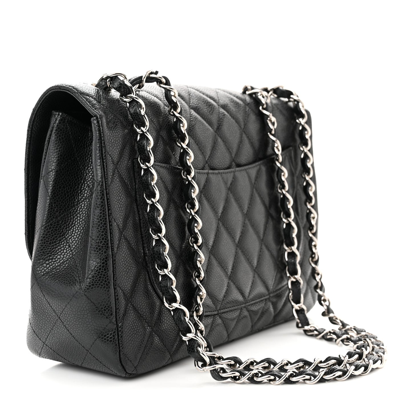 Caviar Quilted Jumbo Single Flap Black
