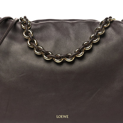 Loewe Mellow Nappa Donut Chain Large Flamenco Knot Clutch Dark Brownie 8 of 10