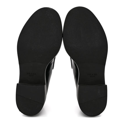Prada Spazzolato Metal Triangle Logo 50mm Loafers 36.5 Black 6 of 11