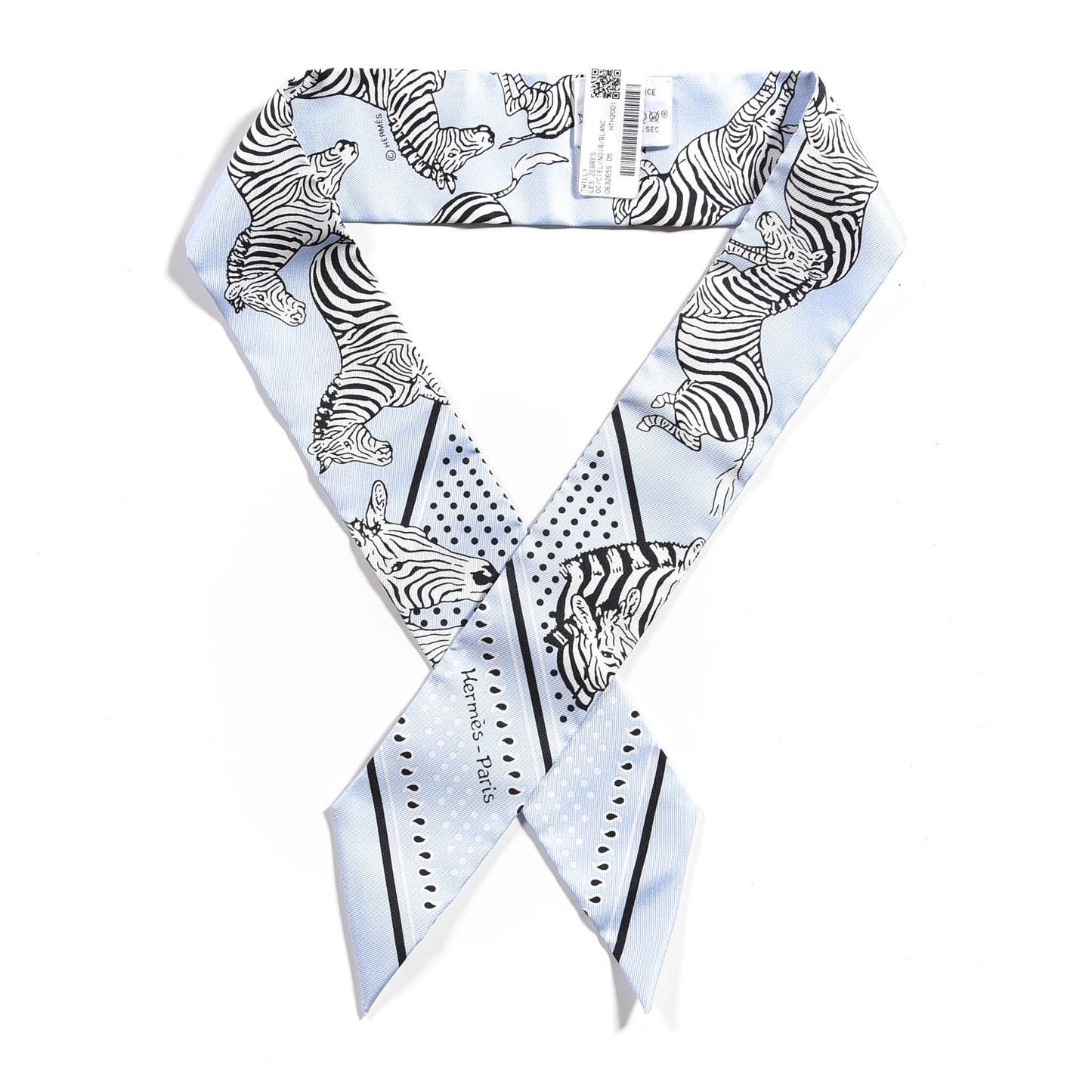 Silk Les Zebres Twilly Ciel Black White