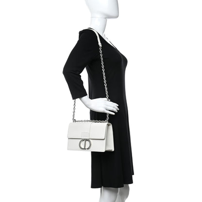 Christian Dior Grained Calfskin 30 Montaigne Chain Flap Bag White 2 of 13