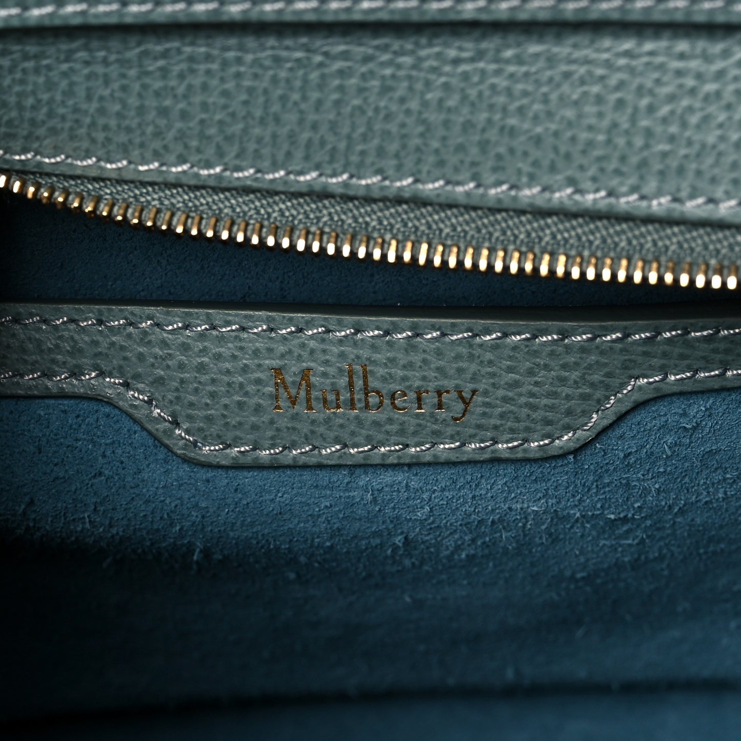 Small Classic Grain Mini Zipped Bayswater Antique Blue