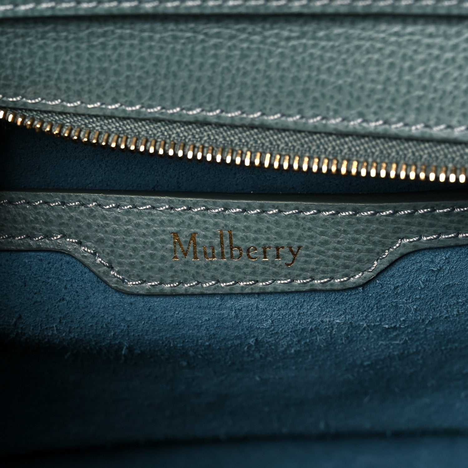 Mulberry Small Classic Grain Mini Zipped Bayswater Antique Blue 6 of 14