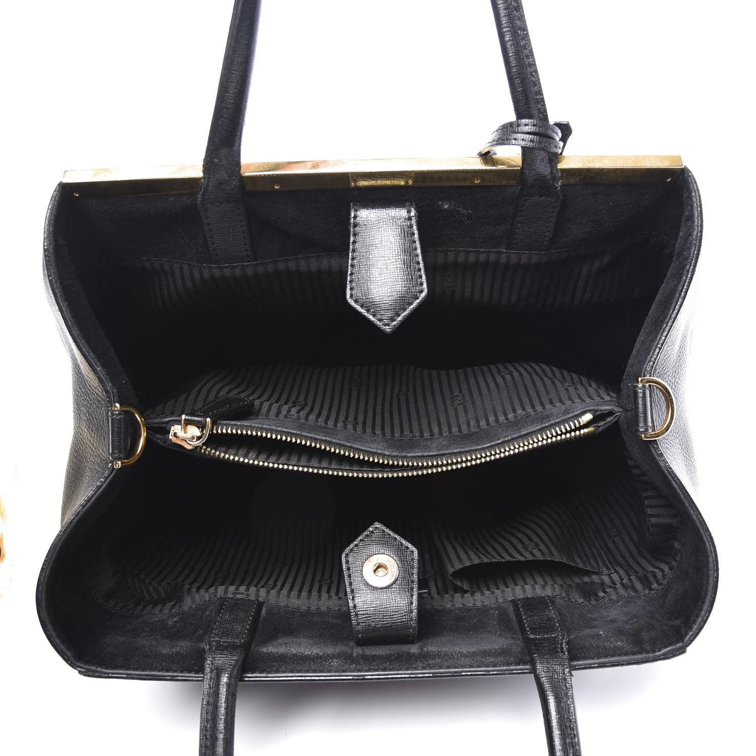 Fendi Vitello Elite Regular 2Jours Tote Black 4 of 14