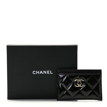 Chanel Patent Calfskin Quilted Card Holder Black 7 of 7