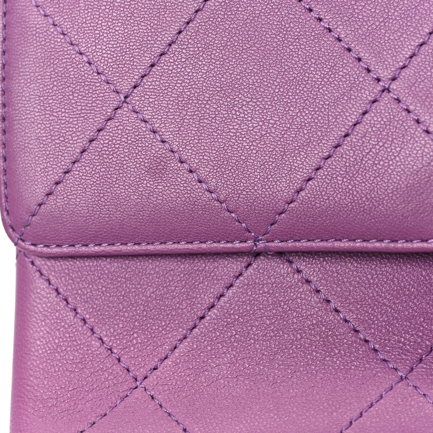 Lambskin Sleek And Chic Flap Purple