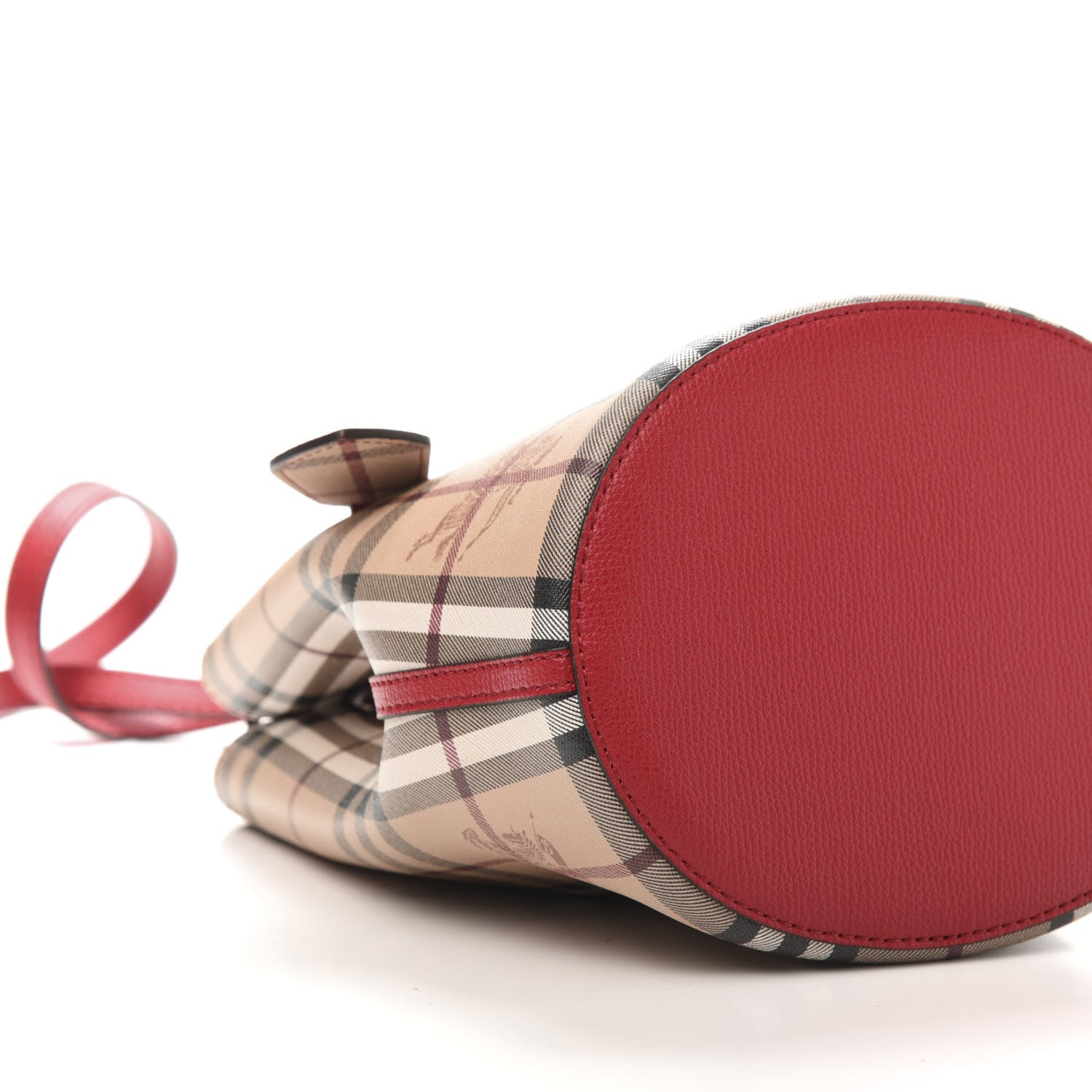 Burberry Haymarket Check Colours Small Lorne Bucket Crossbody Poppy Red 6 of 9