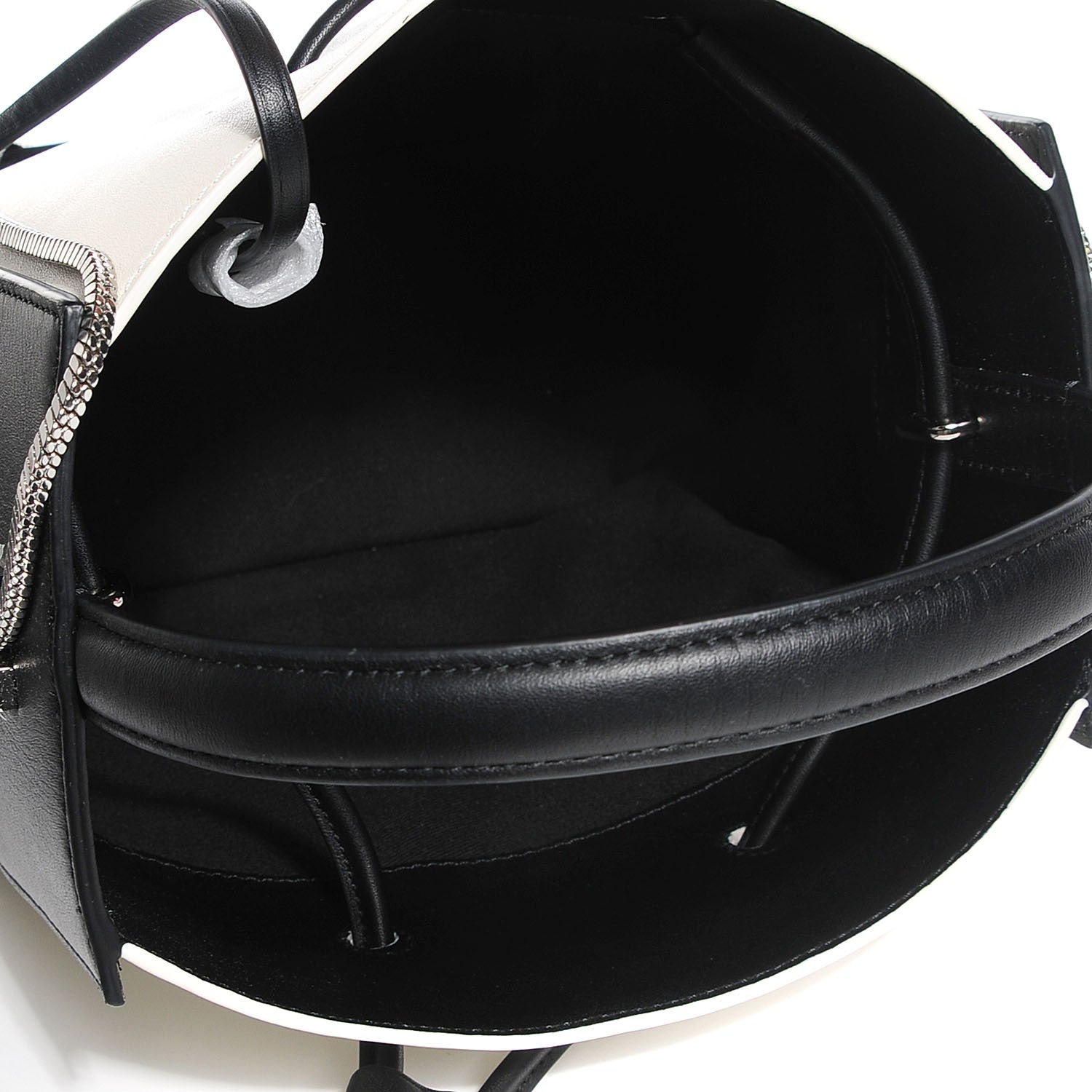 3.1 Phillip Lim 3.1 Smooth Calfskin Bi-Color Small Soleil Bucket Bag Off White Black 5 of 10