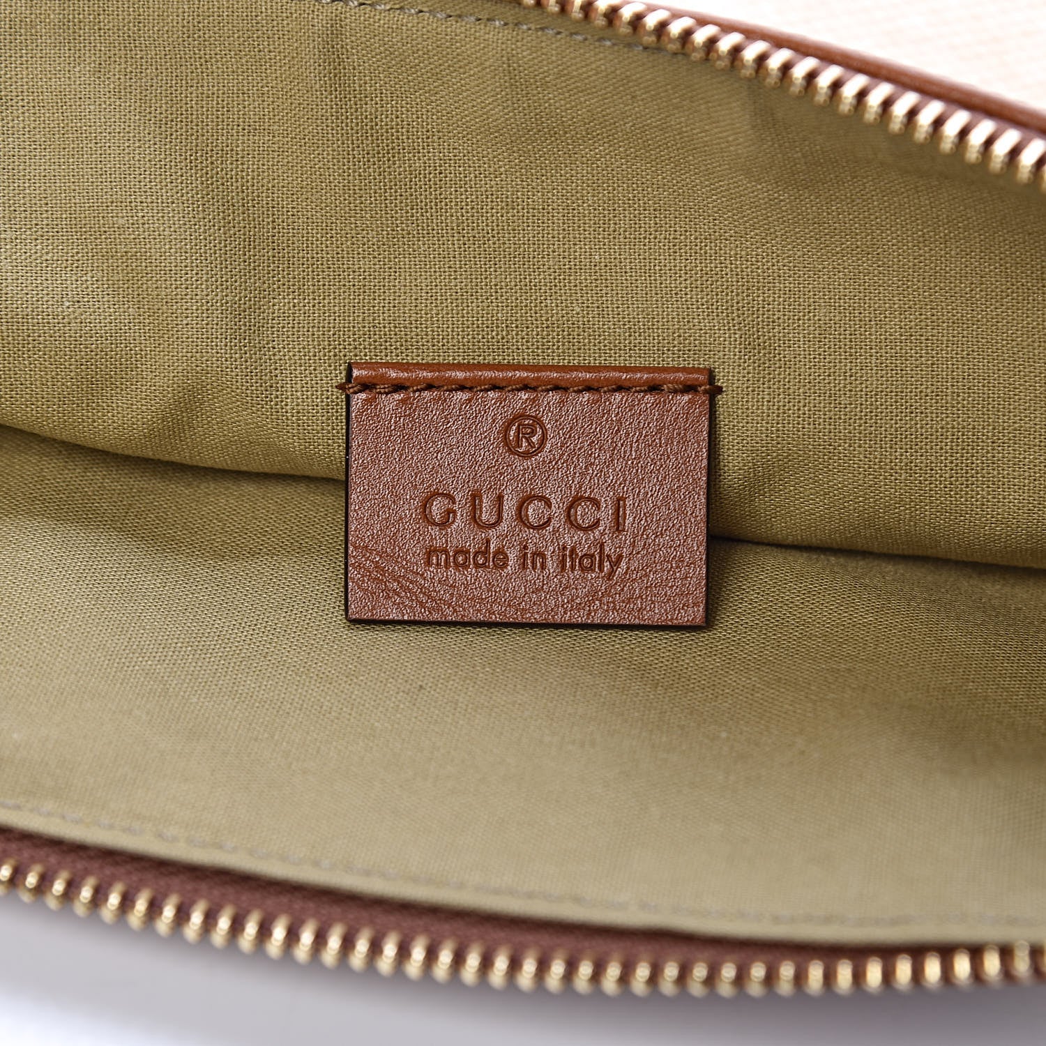 Gucci Vintage Canvas Web Pouch Sand Cuir 6 of 9