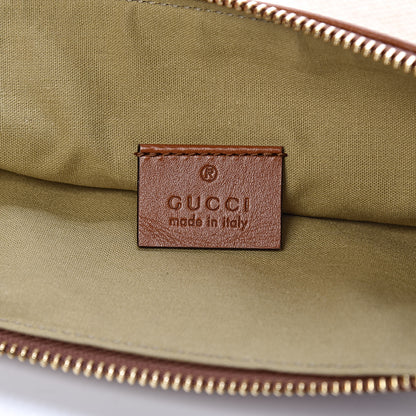 Gucci Vintage Canvas Web Pouch Sand Cuir 6 of 9