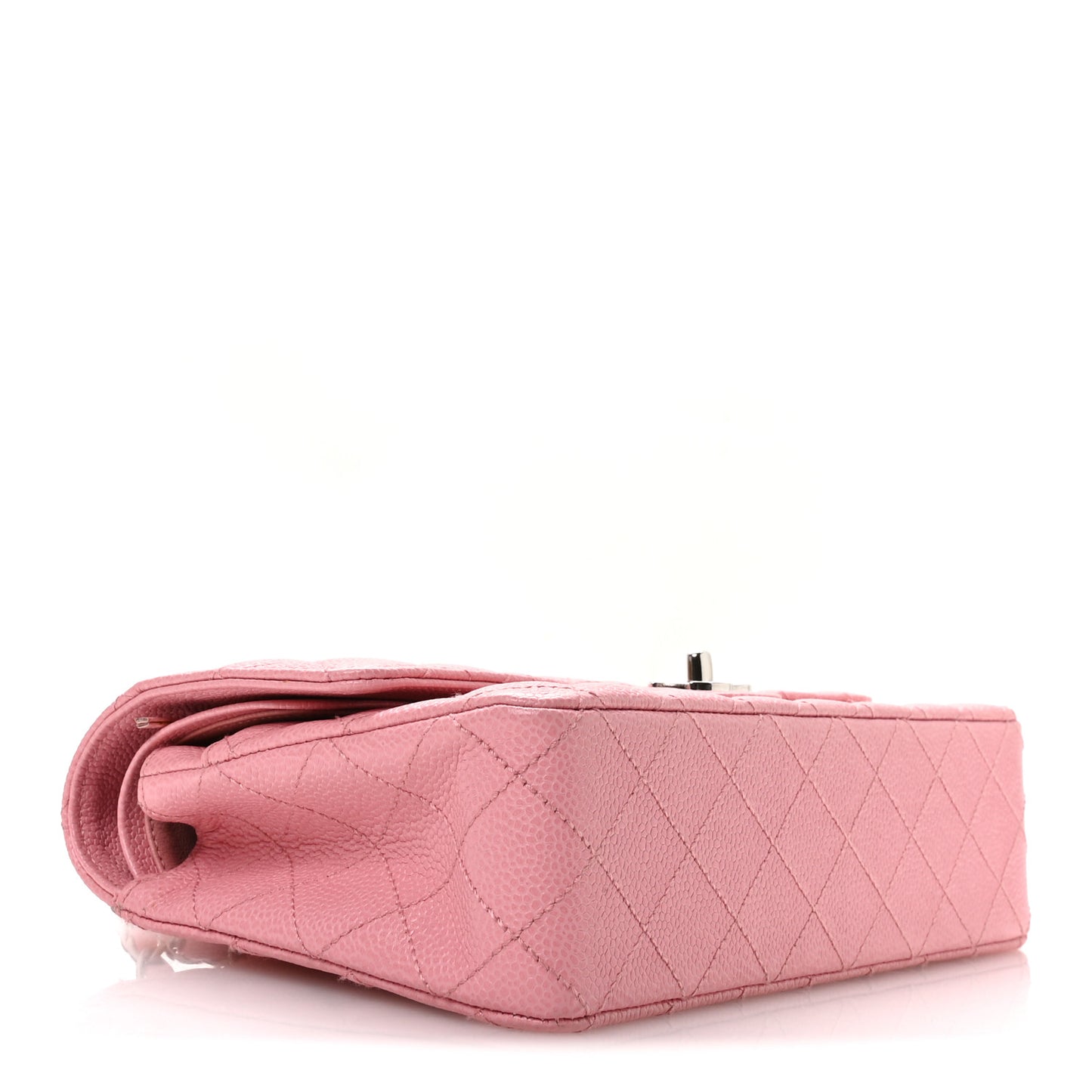 Caviar Quilted Medium Double Flap Pink