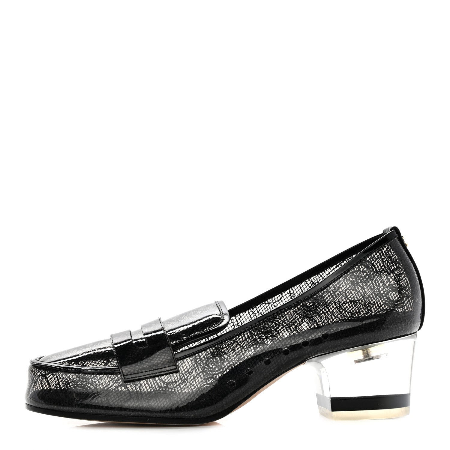 Chanel Calfskin PVC Patent Mocassin Loafers 38 Transparent Black 1 of 7