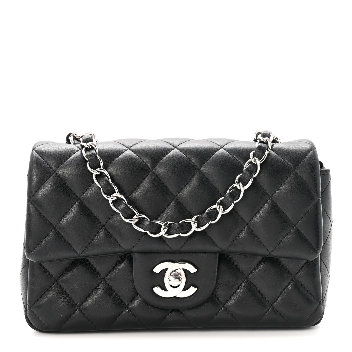 Lambskin Quilted Mini Rectangular Flap