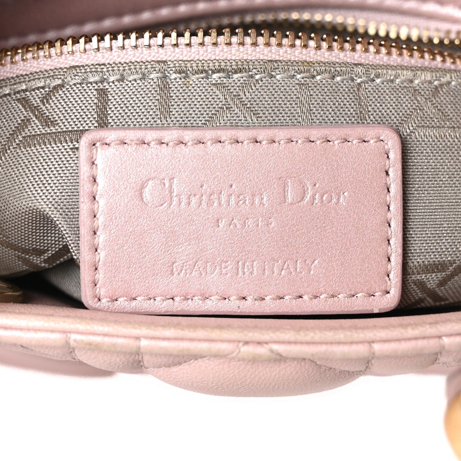 Christian Dior Metallic Lambskin Cannage Mini Lady Dior Lotus 6 of 9