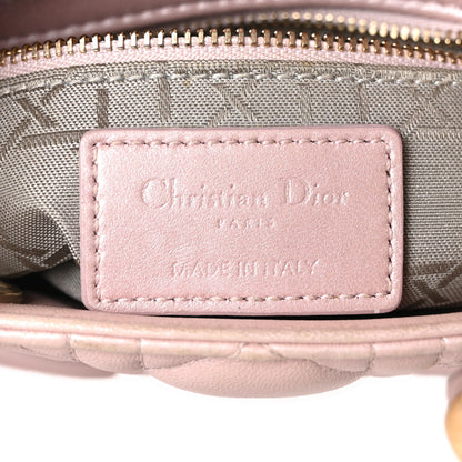 Christian Dior Metallic Lambskin Cannage Mini Lady Dior Lotus 6 of 9