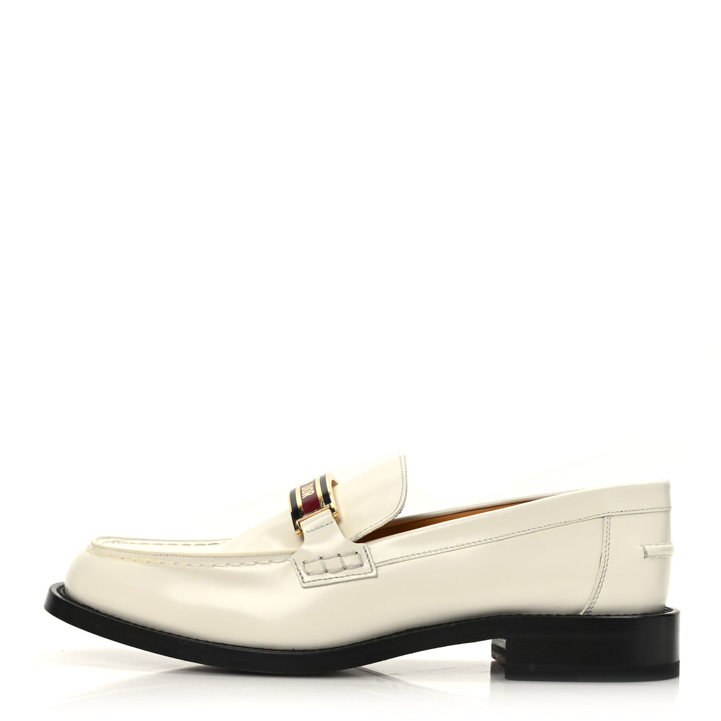 Brushed Calfskin Dior Code 15mm Loafers 40 Off White