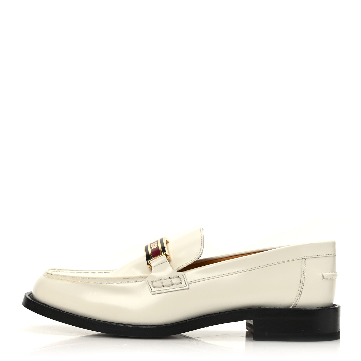 Christian Dior Brushed Calfskin Dior Code 15mm Loafers 40 Off White 1 of 8