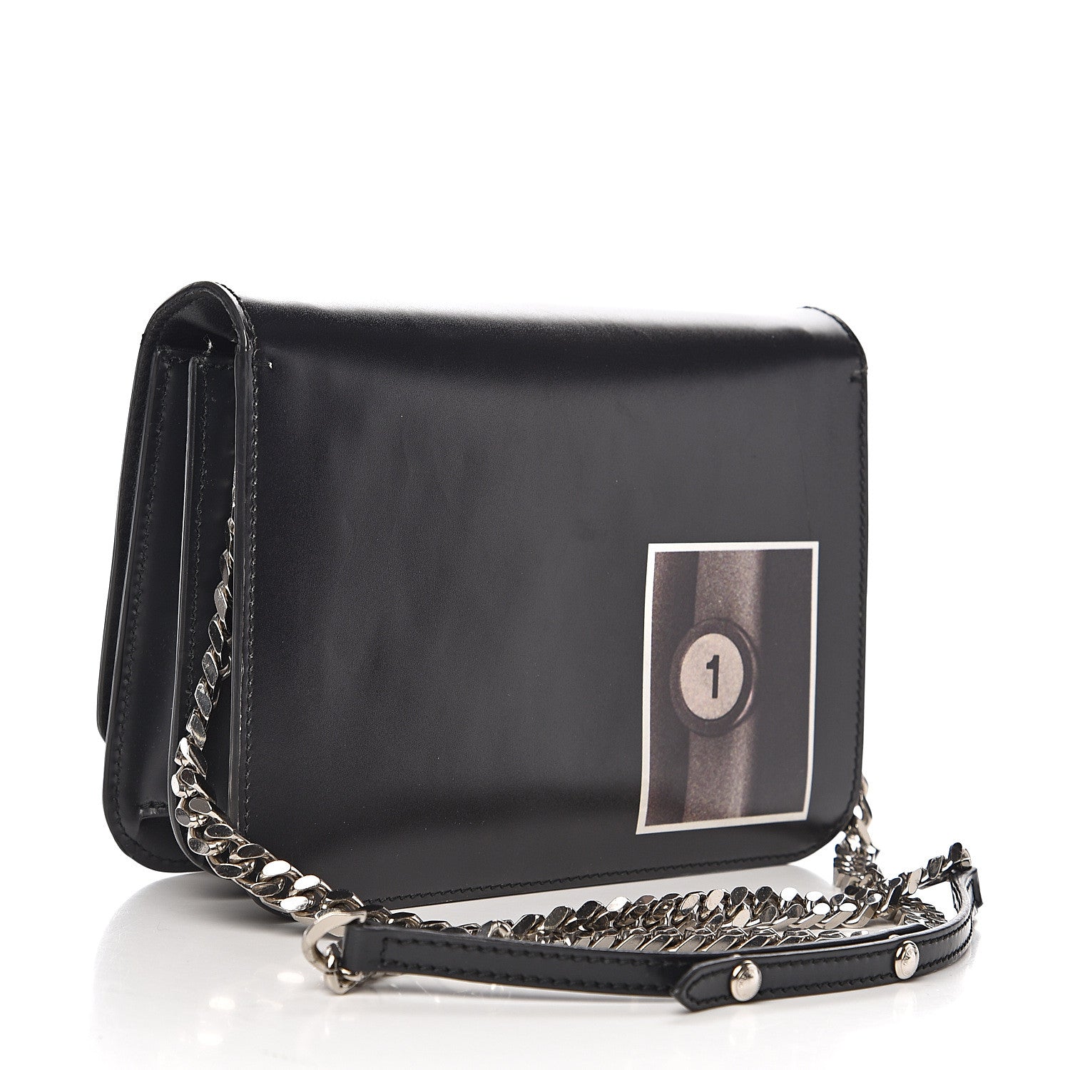Burberry Calfskin Montage Print Small TB Bag Black 2 of 16