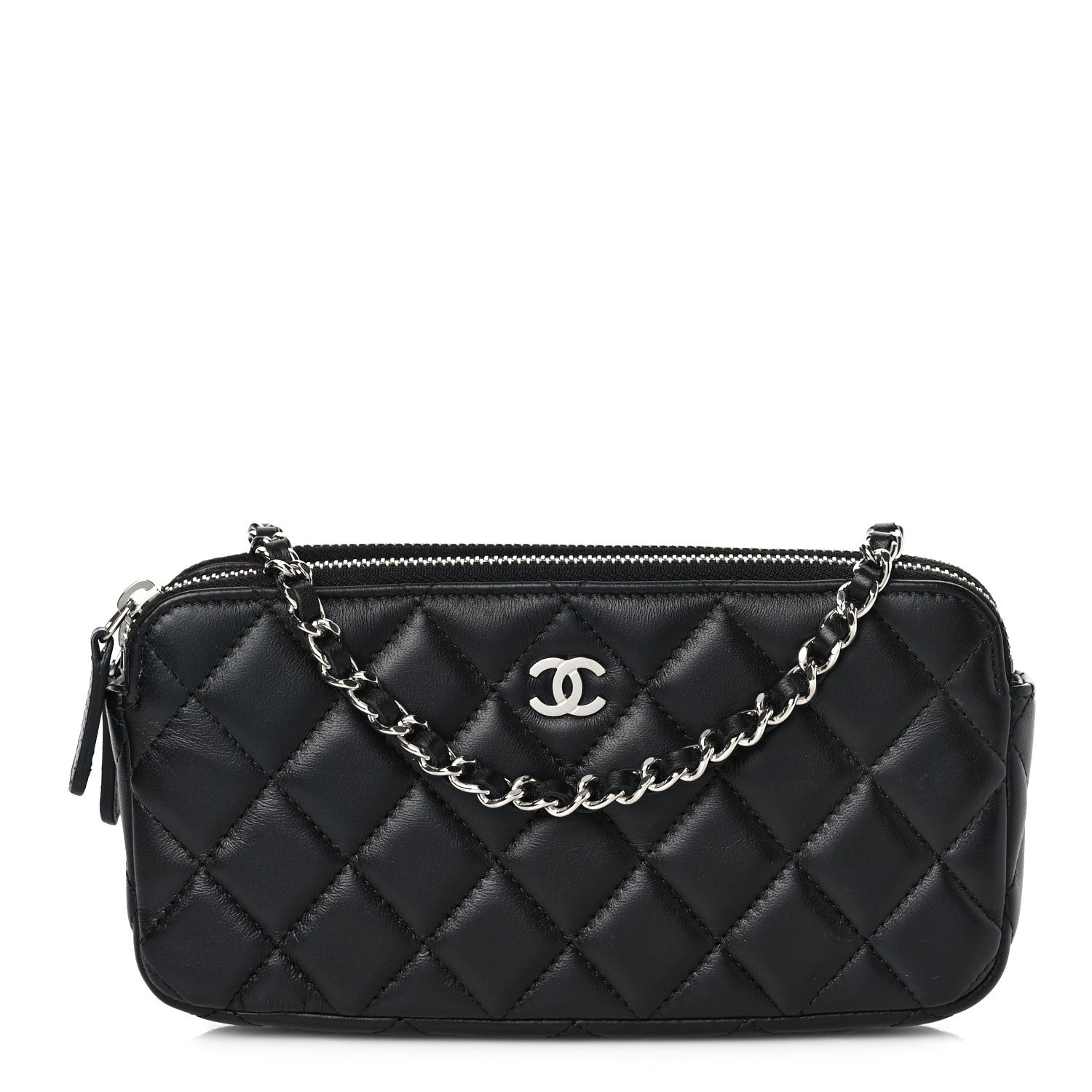 Chanel Lambskin Quilted Small Clutch With Chain Black 1 of 11