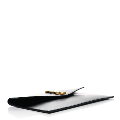 Saint Laurent Smooth Shiny Calfskin Monogram Uptown Pouch Black 3 of 4