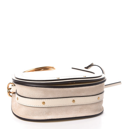 Chloe Calfskin Suede Small Nile Bracelet Bag Off White 4 of 9
