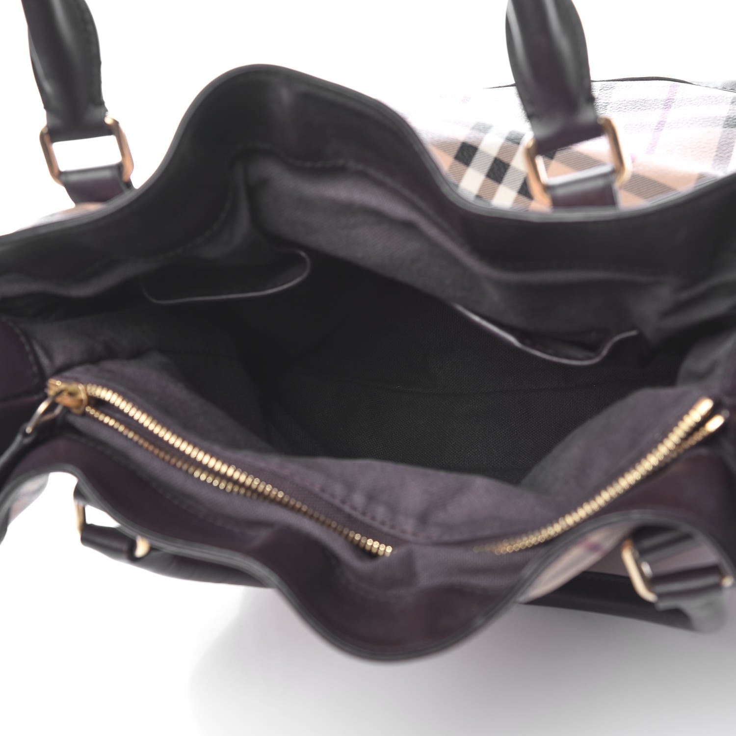 Burberry Haymarket Check Medium Golderton Tote Chocolate 5 of 9