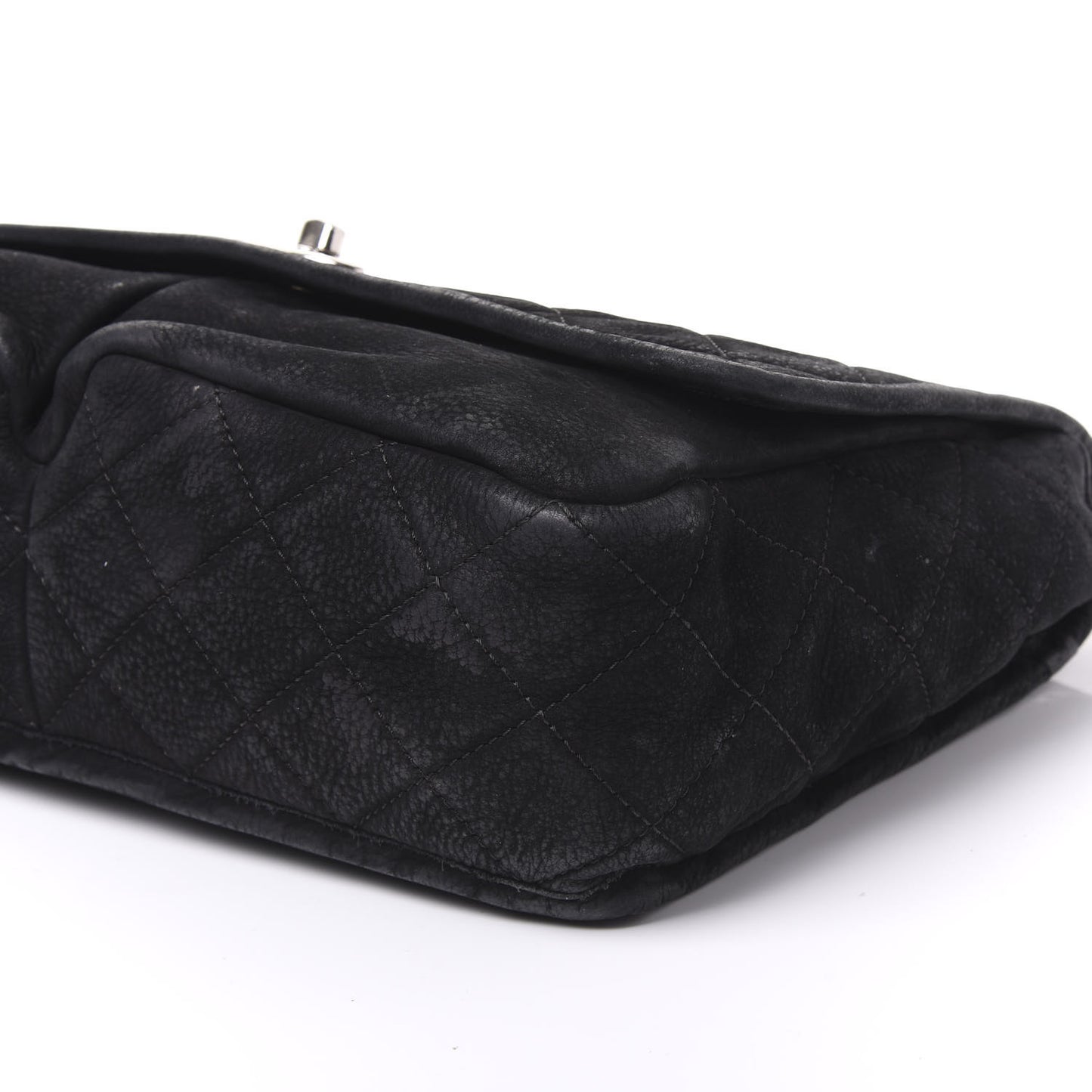 Ultra Soft Suede Calfskin Large Natural Beauty Flap Black