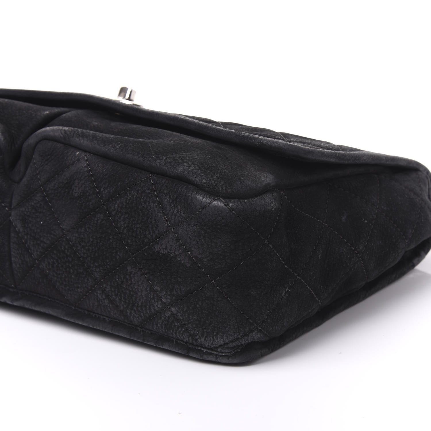 Chanel Ultra Soft Suede Calfskin Large Natural Beauty Flap Black 6 of 9