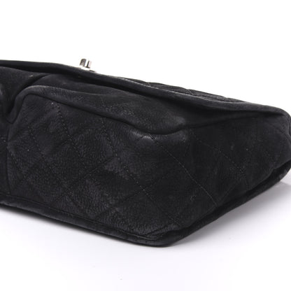 Chanel Ultra Soft Suede Calfskin Large Natural Beauty Flap Black 6 of 9
