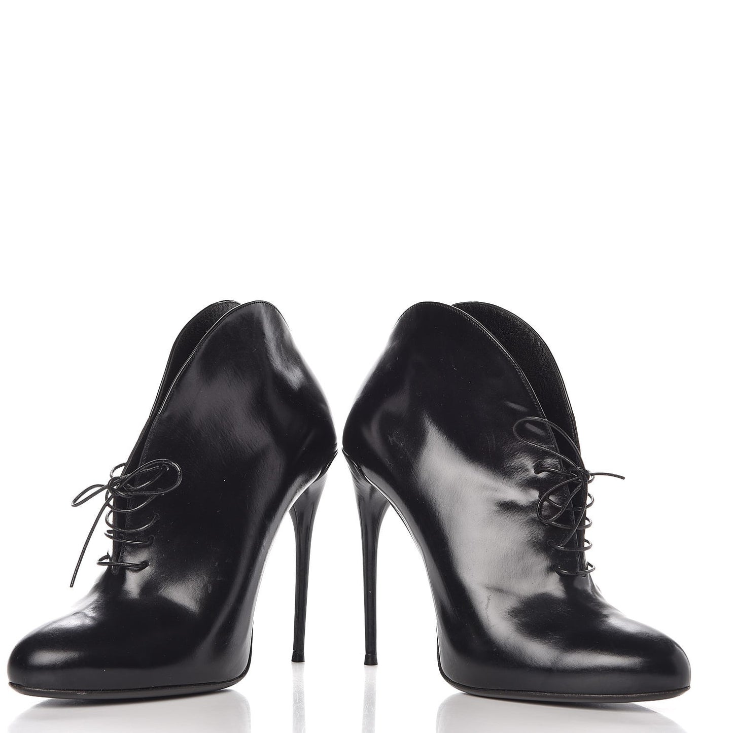 Regent Calfskin Kim Lace Up Ankle Boots 37 Black