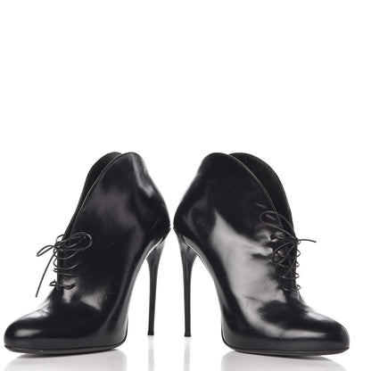 Gucci Regent Calfskin Kim Lace Up Ankle Boots 37 Black 6 of 11