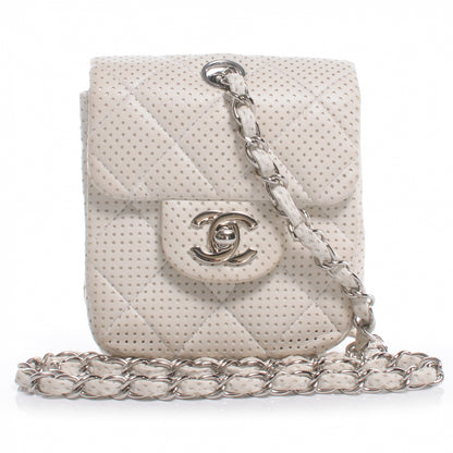 Chanel Lambskin Perforated Mini Flap Bag White 1 of 8